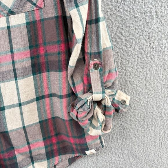 Prana Women's Size S Crimson Percy Plaid Casual Button Front Long Sleeve Hiking - Picture 5 of 10